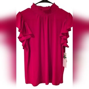 1State Red Short Sleeve Blouse Size Large NWT